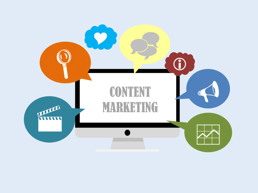 Content Marketing Bildschirm Icons