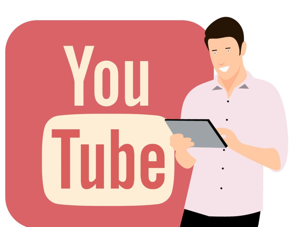 YouTube Logo Mann Tablet